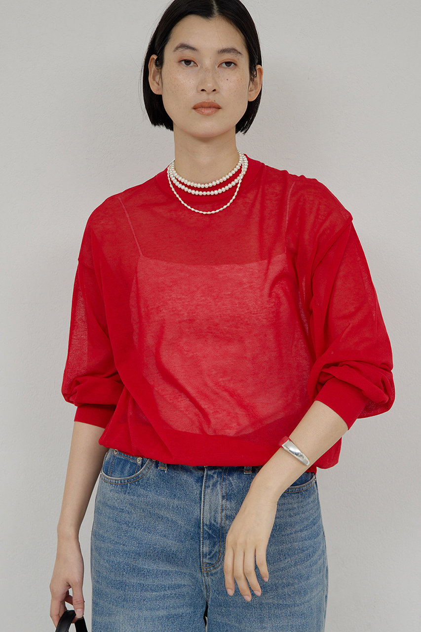 ガリャルダガランテ/GALLARDAGALANTEの【予約販売】コットンシアーニット(レッド/GGZ1061105A0003)