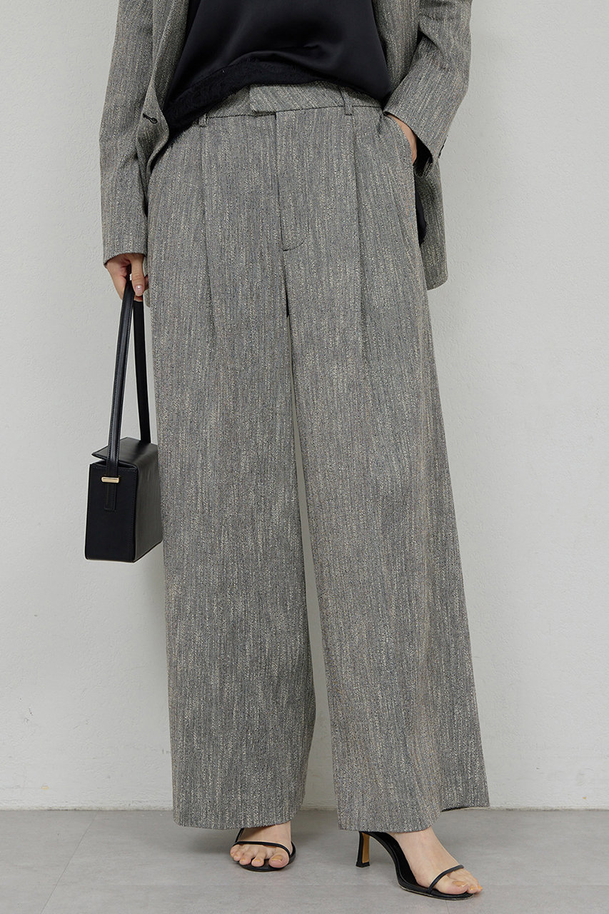 ガリャルダガランテ/GALLARDAGALANTEの【予約販売】【セットアップ対応】ダブルタックツイードパンツ(ブラック/GGZ1061102A0004)