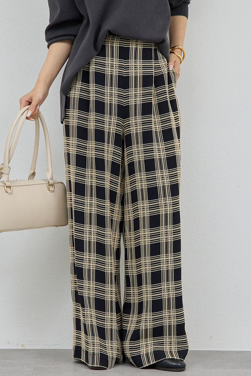 ガリャルダガランテ/GALLARDAGALANTEの【予約販売】ステッチチェックパンツ(ブラック/GGZ1061102A0007)