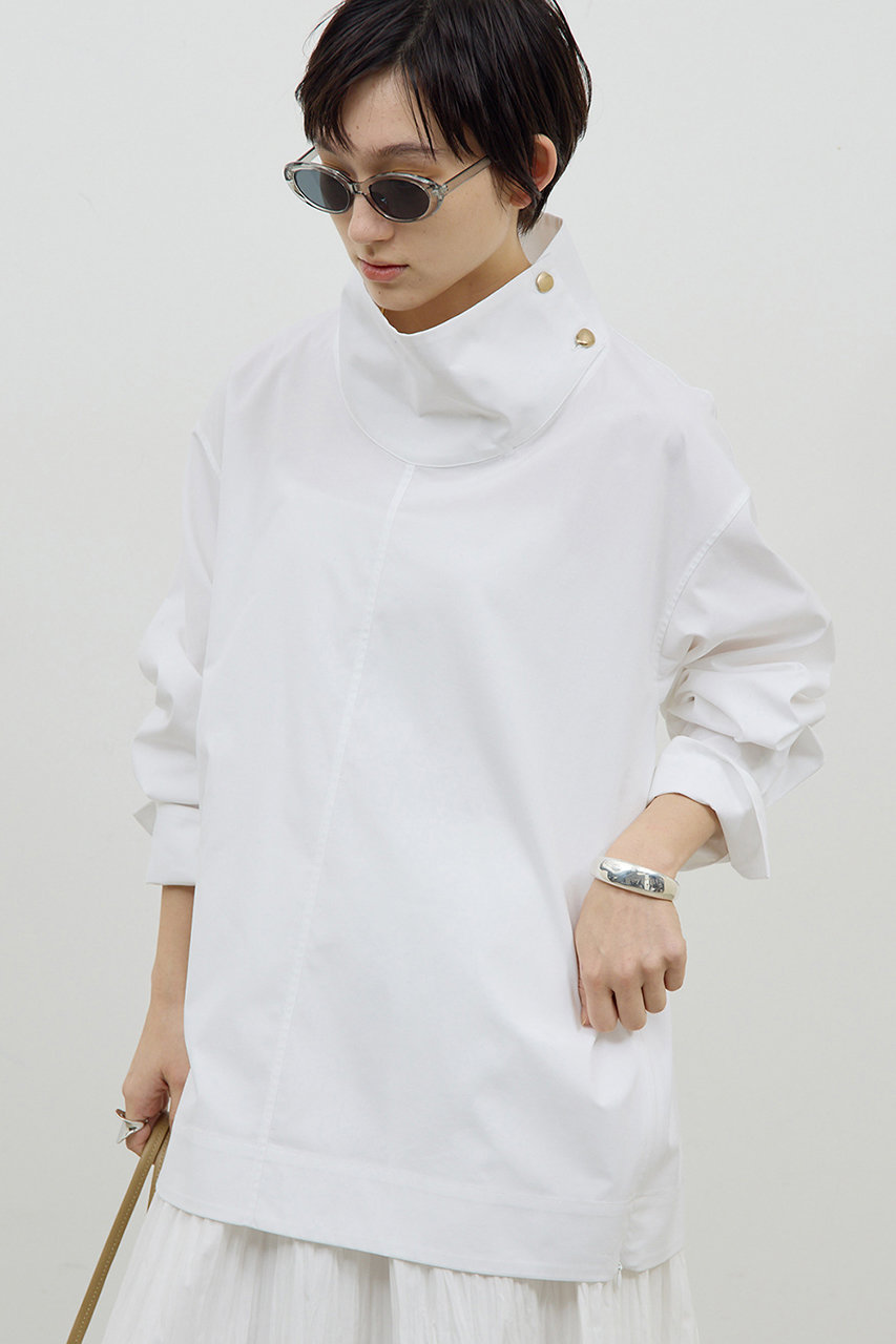 ガリャルダガランテ/GALLARDAGALANTEの【予約販売】ハイネックコットンシャツ(ホワイト/GGZ1061104A0013)