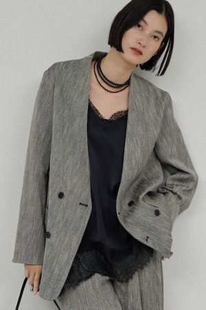 ガリャルダガランテ/GALLARDAGALANTEの【予約販売】【セットアップ対応】ノーカラーツイードジャケット(110800/110801)