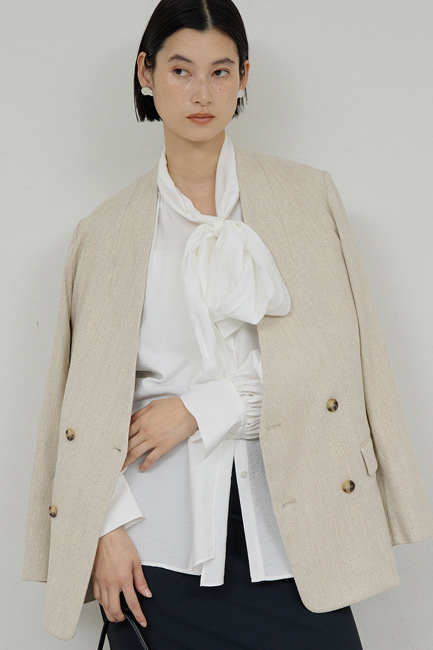 ガリャルダガランテ/GALLARDAGALANTEの【予約販売】【セットアップ対応】ノーカラーツイードジャケット(ベージュ/GGZ1061107A0003)