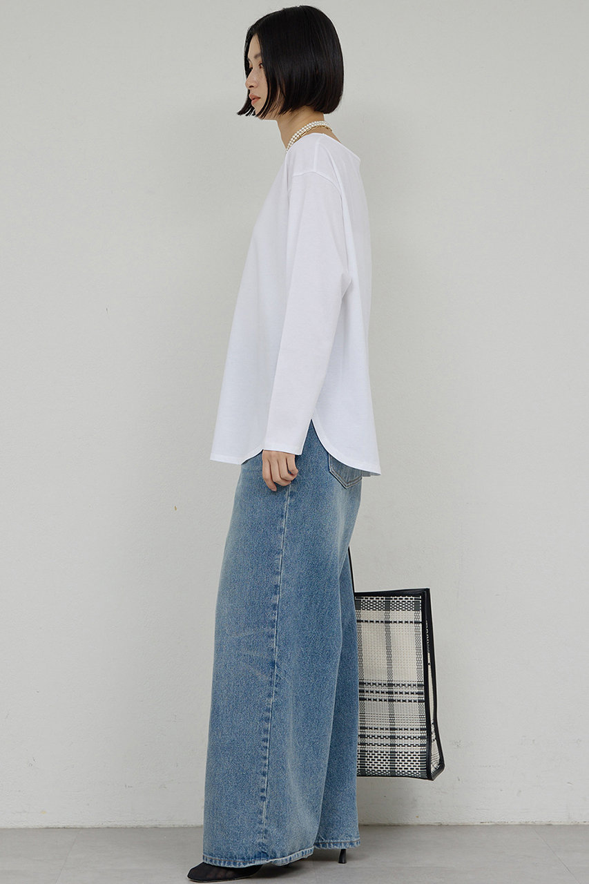 GALLARDAGALANTE(ガリャルダガランテ)｜ラウンドヘムTee/ホワイト の