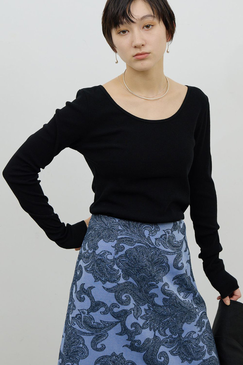 ガリャルダガランテ/GALLARDAGALANTEの【予約販売】〈前後2WAY〉ハイツイストリブロンTee(ブラック/GGZ1061206A0002)