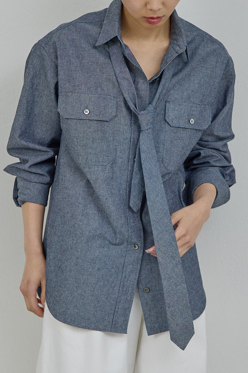 ガリャルダガランテ/GALLARDAGALANTEの【PEAS】タイ付きシャツ(ブルー/GGP1061104A0005)