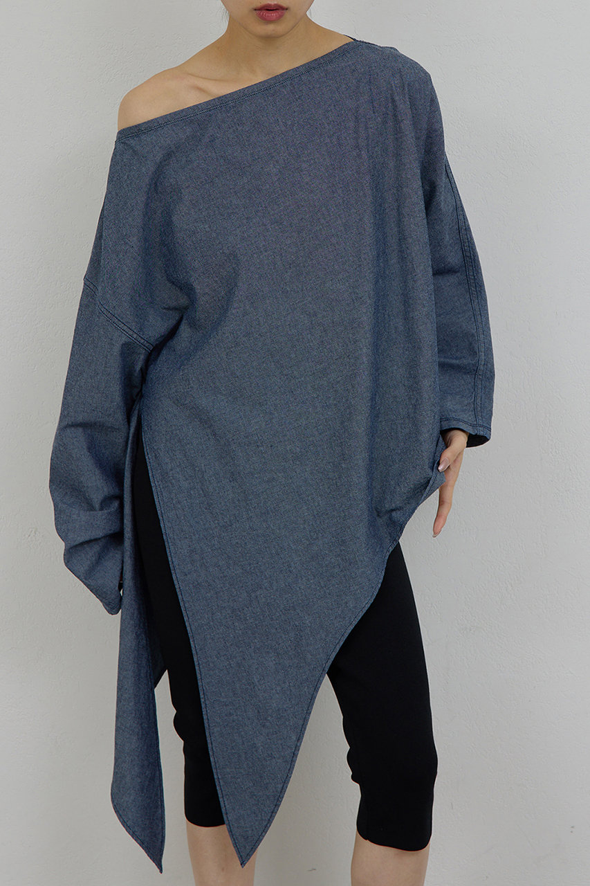 ガリャルダガランテ/GALLARDAGALANTEの【予約販売】【PEAS】アシメシャンブレーシャツ(ブルー/GGP1061304A0001)