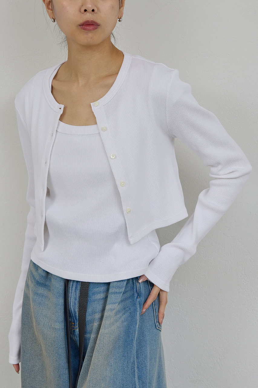 ガリャルダガランテ/GALLARDAGALANTEの【予約販売】【PEAS】コットンシルクカーディガン(ホワイト/GGP1061306A0002)