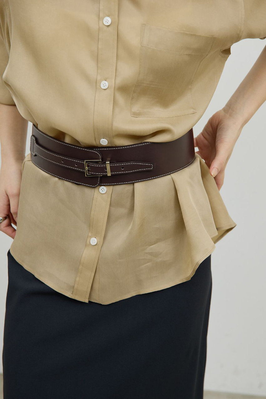 ガリャルダガランテ/GALLARDAGALANTEのステッチワイドBELT(ダークブラウン/GGZ1061114A0001)