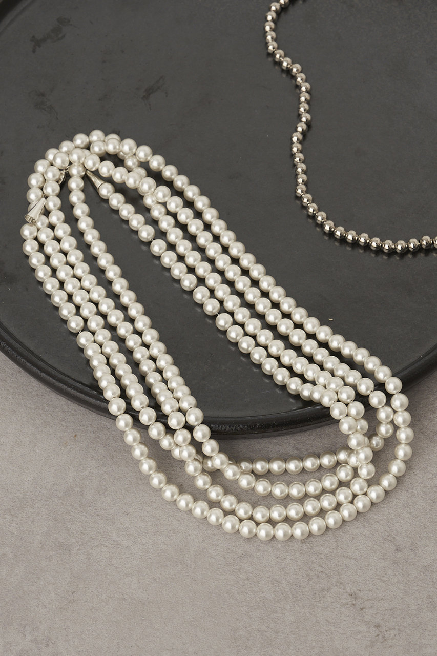 ガリャルダガランテ/GALLARDAGALANTEの【予約販売】レイヤードボールロングネックレス(ホワイト/GGZ1061211A0001)