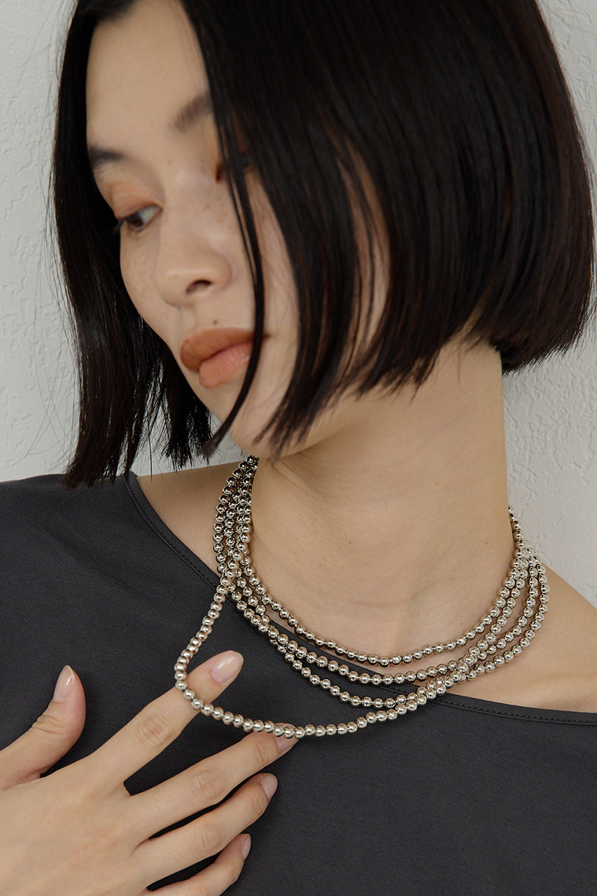 ガリャルダガランテ/GALLARDAGALANTEの【予約販売】レイヤードボールロングネックレス(シルバー/GGZ1061211A0001)
