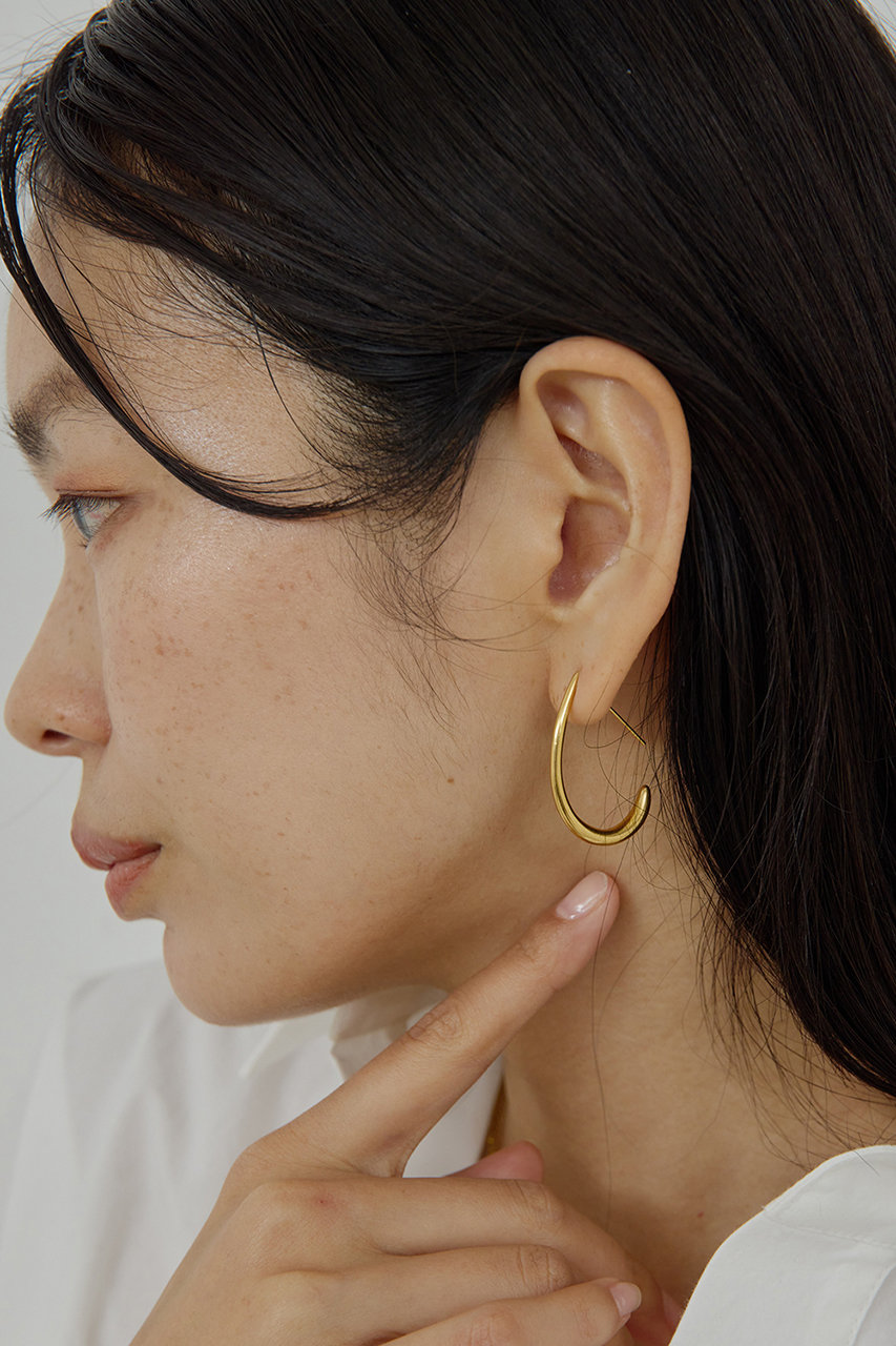 ガリャルダガランテ/GALLARDAGALANTEのステンレス カーブフープピアス(ゴールド/GGZ1061111A0004)