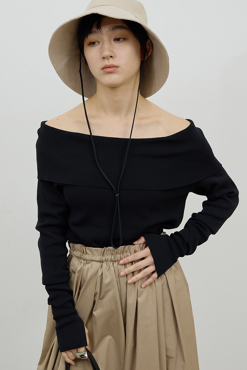 ガリャルダガランテ/GALLARDAGALANTEの【予約販売】オフショルニット(ブラック/GGZ1061205A0001)