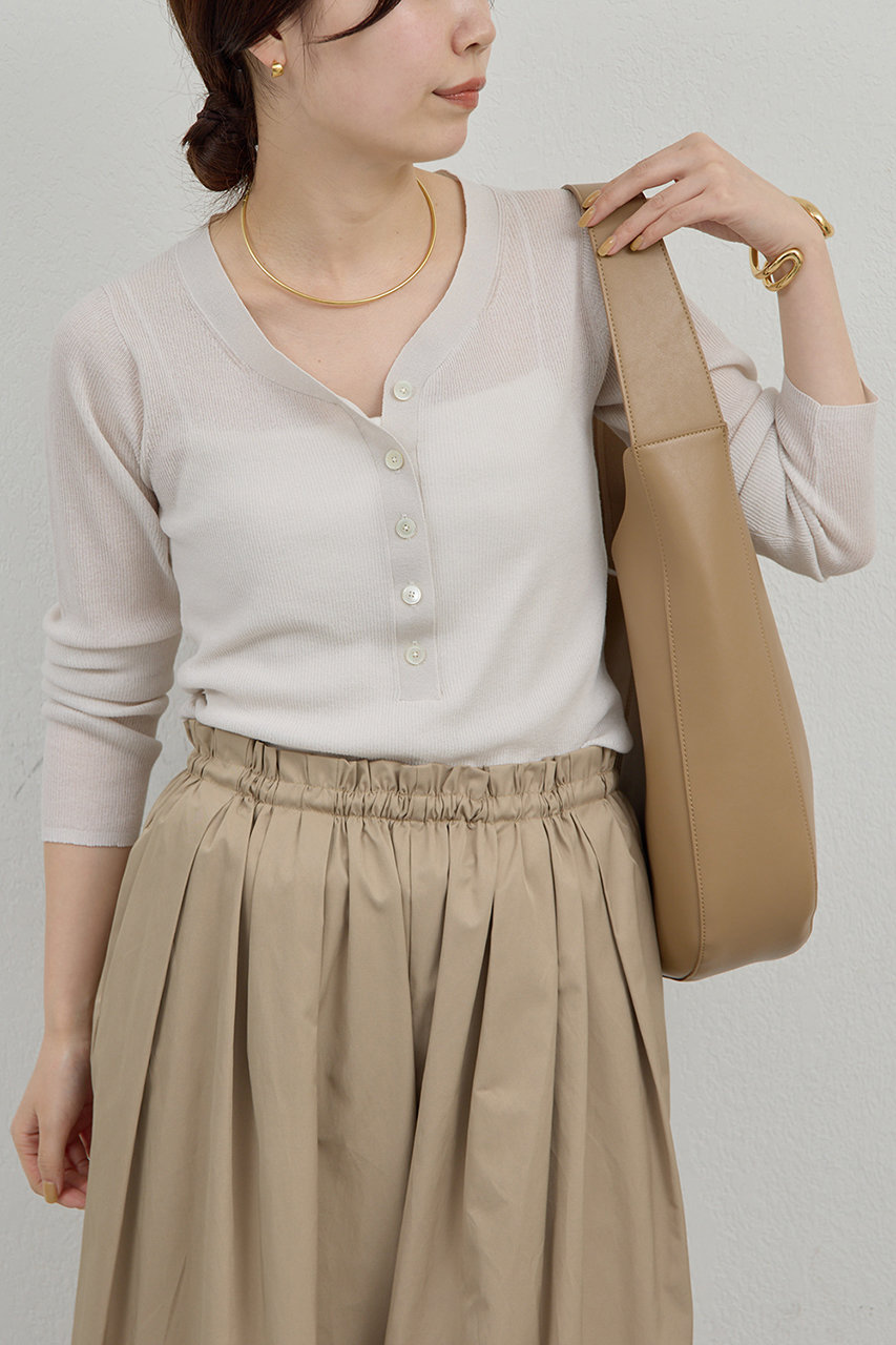 ガリャルダガランテ　ヘンリーネックニット グレー HENLEY NECK HIGH GAUGE SUMMER KNIT T/ヘンリーネックハイゲージ