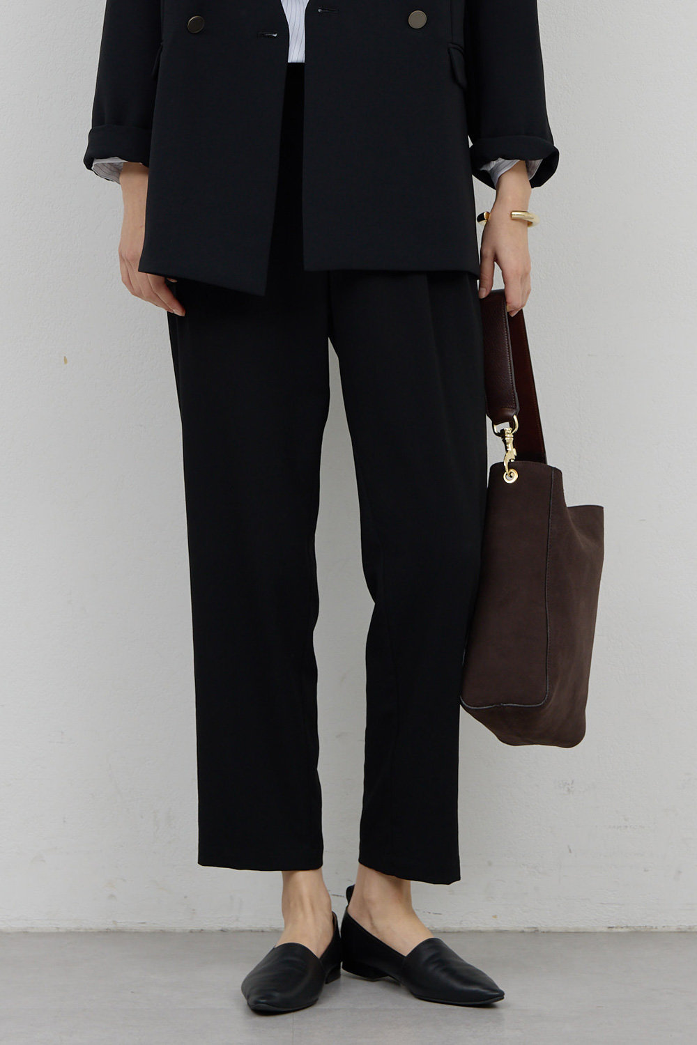 ガリャルダガランテ/GALLARDAGALANTEの【予約販売】ライトジャージーテーパードパンツ(ブラック/GGZ1061202A0001)