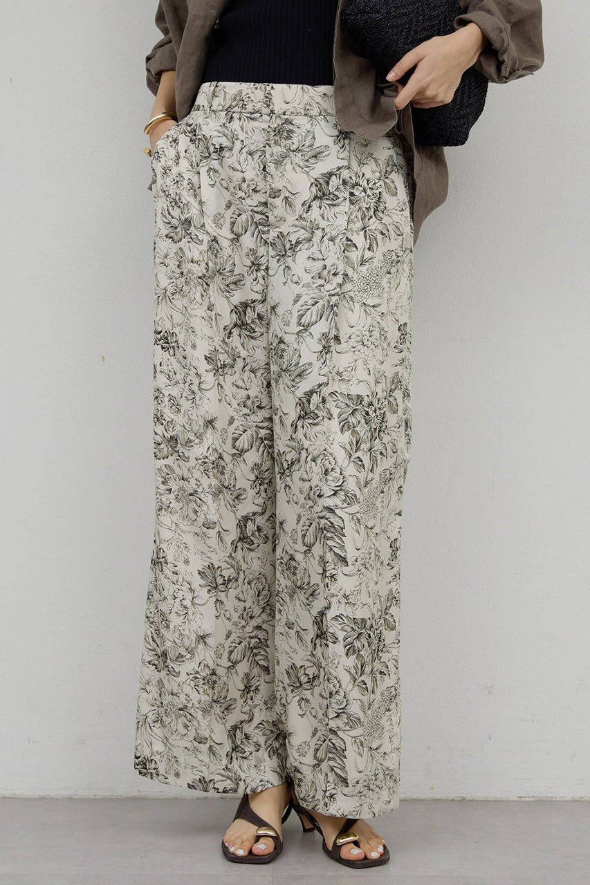 ガリャルダガランテ/GALLARDAGALANTEの【予約販売】【セットアップ対応】ボタニカルサテンスラックス(オフホワイト/GGZ1061202A0004)