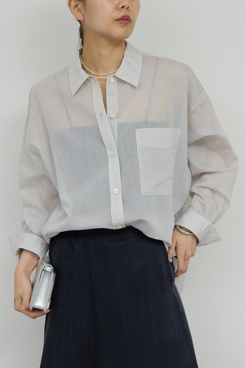 ガリャルダガランテ/GALLARDAGALANTEの【予約販売】カシュクールローンシャツ(ライトグレー/GGZ1061304A0001)