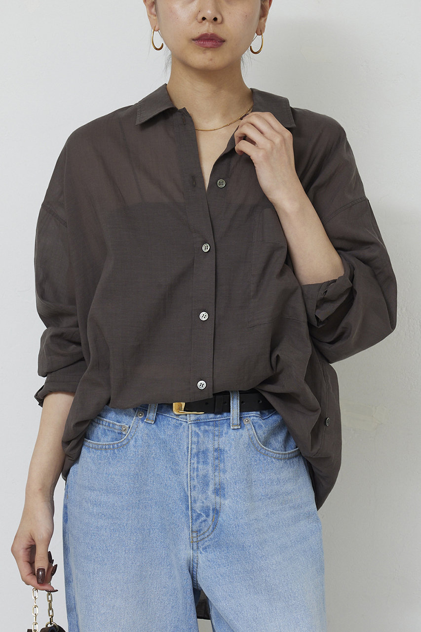 ガリャルダガランテ/GALLARDAGALANTEの【予約販売】カシュクールローンシャツ(チャコールグレー/GGZ1061304A0001)