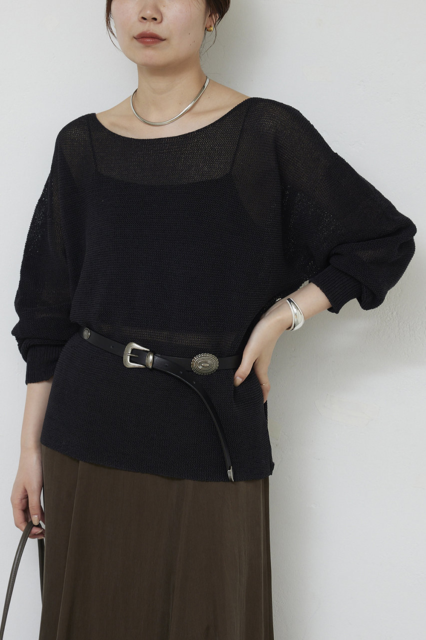 ガリャルダガランテ/GALLARDAGALANTEのペーパーヤーンメッシュニット(ブラック/GGZ1061305A0001)