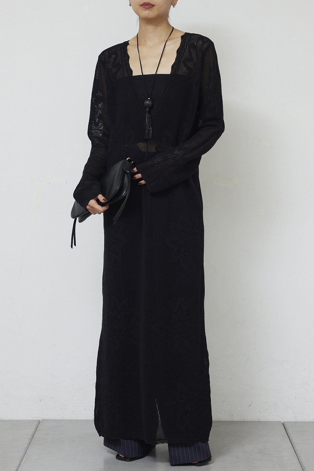ガリャルダガランテ/GALLARDAGALANTEの【予約販売】メッシュニットドレス(ブラック/GGZ1061309A0001)