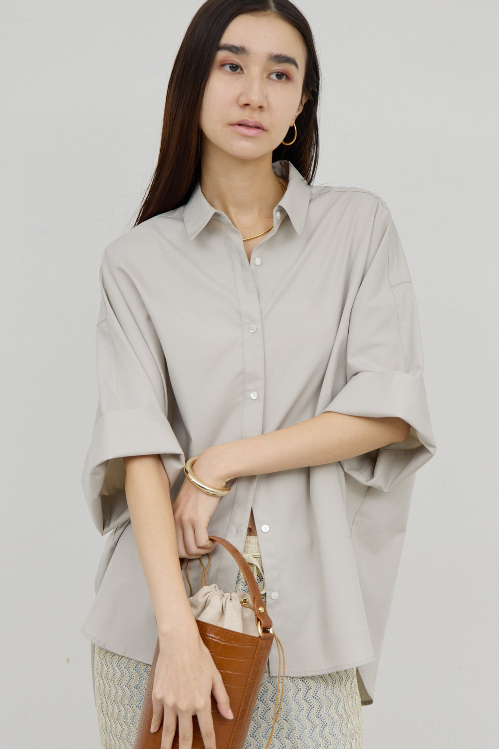 ガリャルダガランテ/GALLARDAGALANTEの【予約販売】ハーフスリーブシャツ(グレージュ/GGZ1061404A0001)