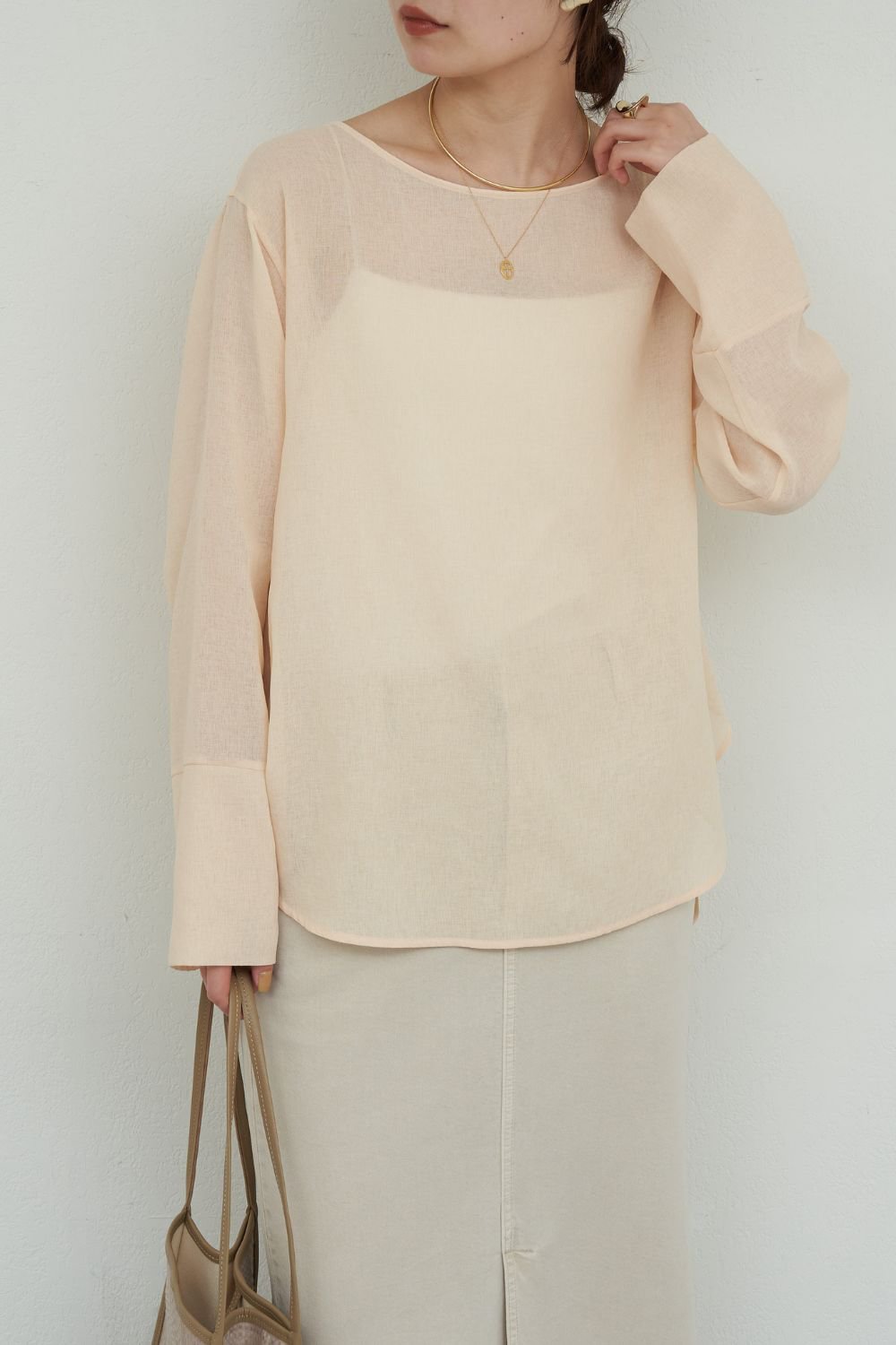 ガリャルダガランテ/GALLARDAGALANTEの(手洗い可)ラウンドTガーゼブラウス(イエロー/GGZ1061204A0002)