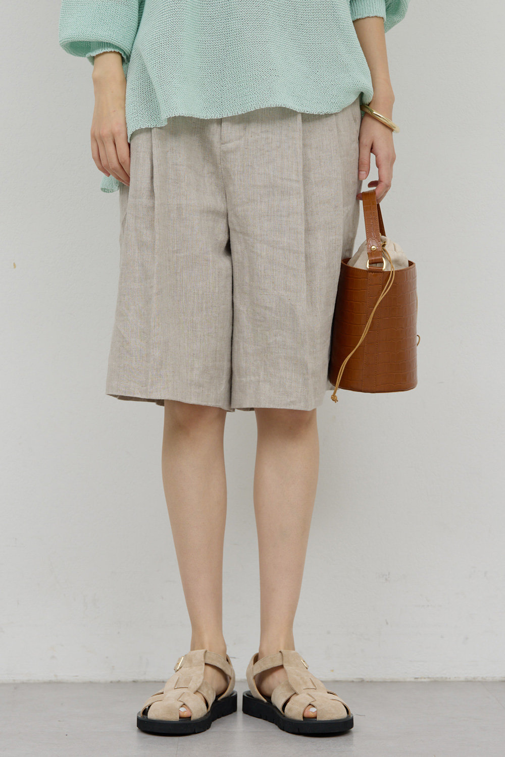 ガリャルダガランテ/GALLARDAGALANTEの【予約販売】【セットアップ対応】リネンハーフパンツ(アイボリー/GGZ1061302A0001)