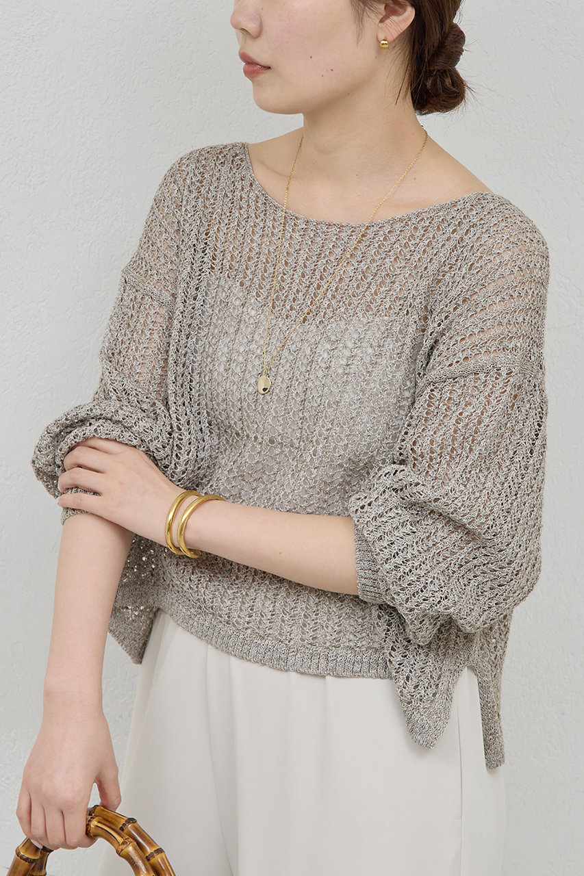 ガリャルダガランテ/GALLARDAGALANTEの【予約販売】レーシーメッシュニット(グレー/GGZ1061405A0004)