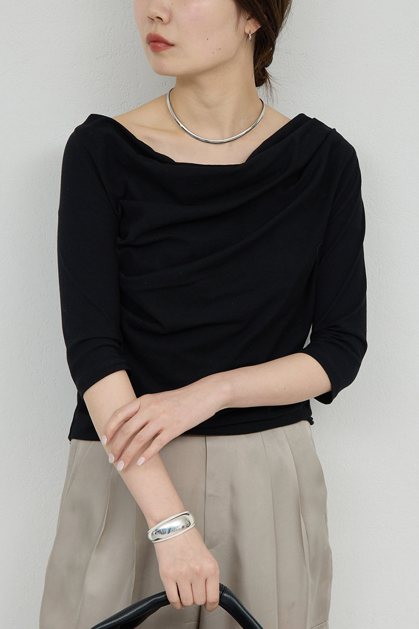 ガリャルダガランテ/GALLARDAGALANTEの【予約販売】2WAY ハーフスリーブカットソー(ブラック/GGZ1061406A0004)