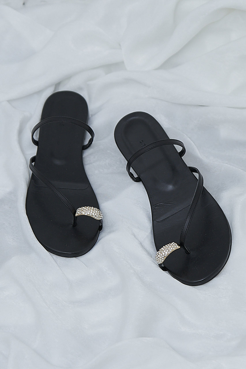 ガリャルダガランテ/GALLARDAGALANTEの【予約販売】【2.718】ビジュートングサンダル(ブラック/GGN1061413A0003)