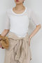 【予約販売】【La nature linge】シアーワッフルTee ガリャルダガランテ/GALLARDAGALANTE ホワイト
