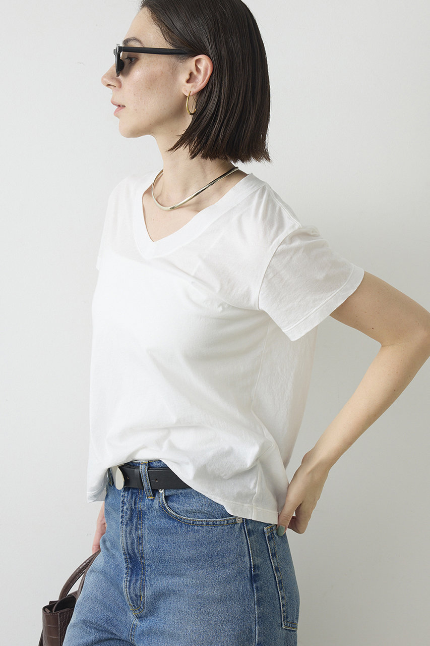 ガリャルダガランテ/GALLARDAGALANTEの【予約販売】ＶネックTシャツ(ホワイト/GGZ1061606A0004)