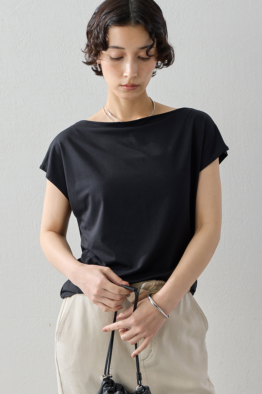 ガリャルダガランテ/GALLARDAGALANTEの【予約販売】フレンチオフショルTee(ブラック/GGZ1061606A0006)