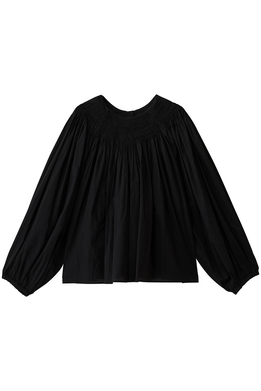 GALLARDAGALANTE 【Dhritie】タックギャザーブラウス (ブラック, F) ガリャルダガランテ ELLE SHOP