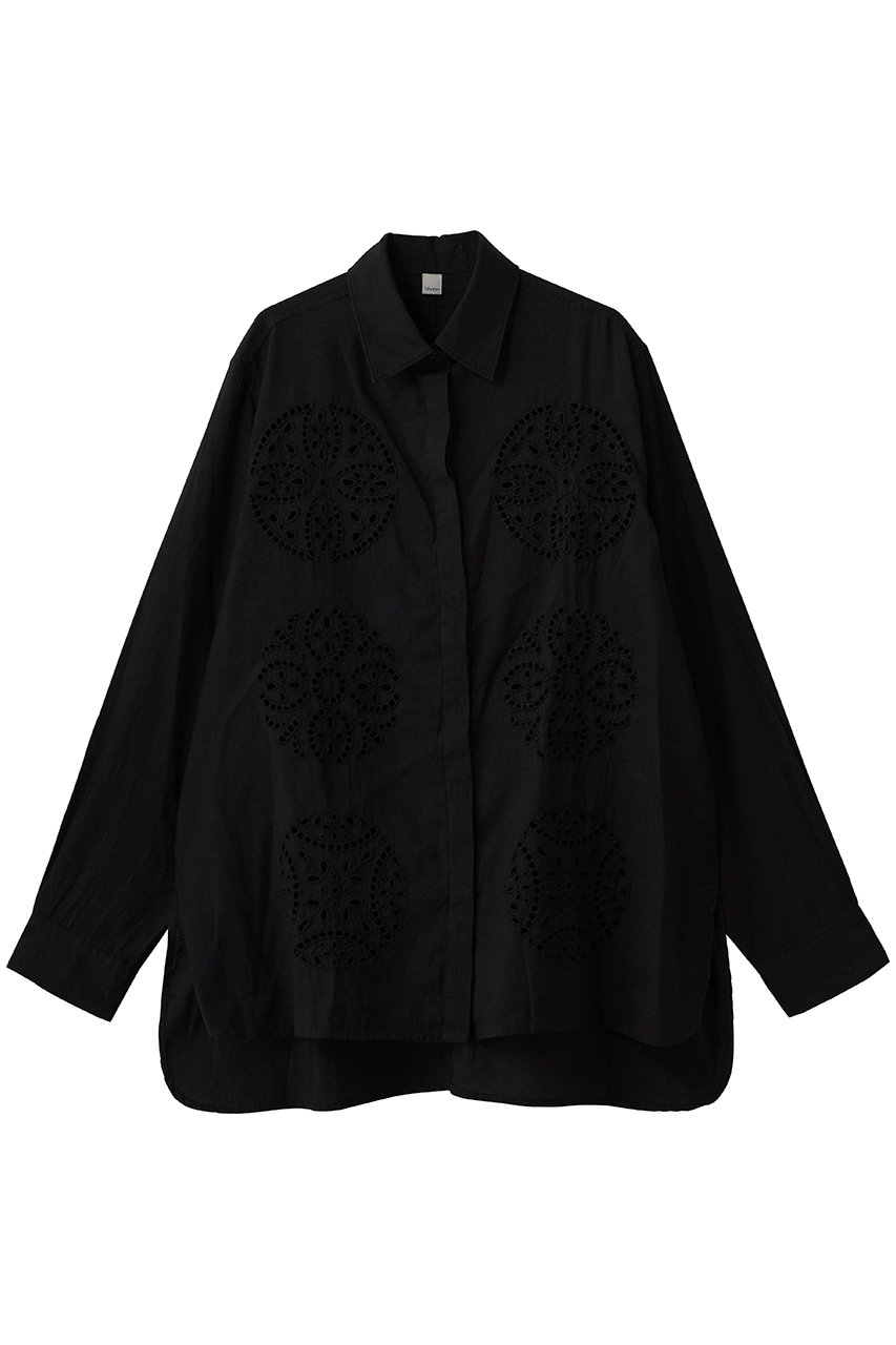 GALLARDAGALANTE 【Dhritie】カットワークレースシャツ (ブラック, F) ガリャルダガランテ ELLE SHOP