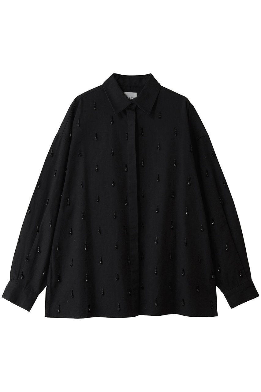 GALLARDAGALANTE 【Dhritie】ビジューシャツジャケット (ブラック, F) ガリャルダガランテ ELLE SHOP