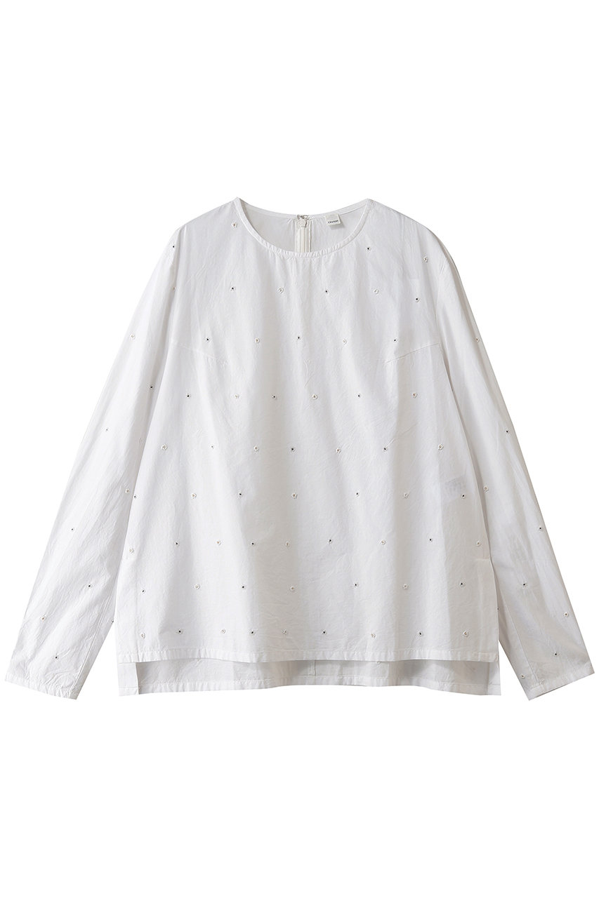 GALLARDAGALANTE 【Dhritie】フラワービーズ刺繍シャツプルオーバー (アイボリー, F) ガリャルダガランテ ELLE SHOP