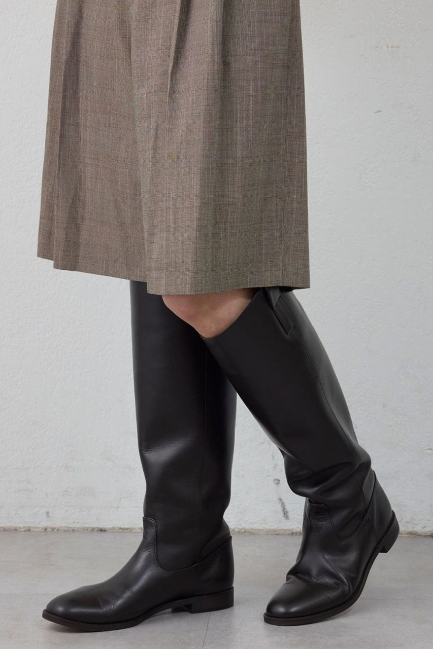 GALLARDAGALANTE 【CHIKAコラボ】ワイドシャフトロングブーツ (ブラウン, 36(23-23.5cm)) ガリャルダガランテ ELLE SHOP