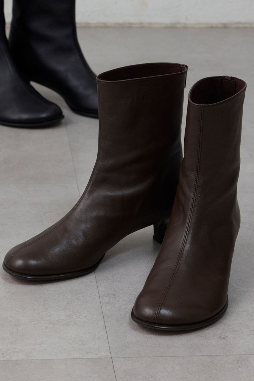 GALLARDAGALANTE 【2.718】オブリークトゥショートブーツ (ブラウン, 38(24-24.5cm)) ガリャルダガランテ ELLE SHOP