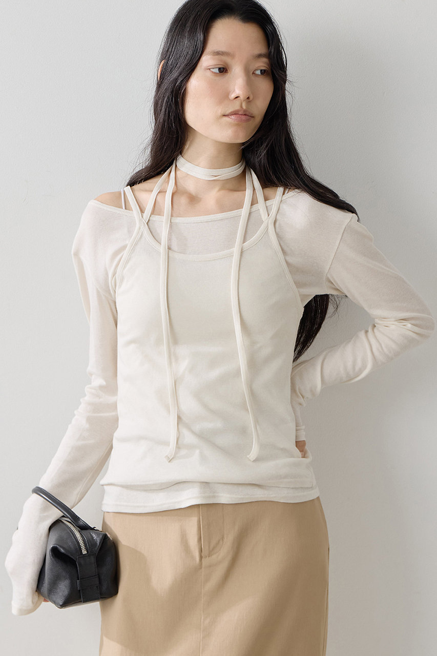 GALLARDAGALANTE カシミヤ混セットカットソー (アイボリー, F) ガリャルダガランテ ELLE SHOP