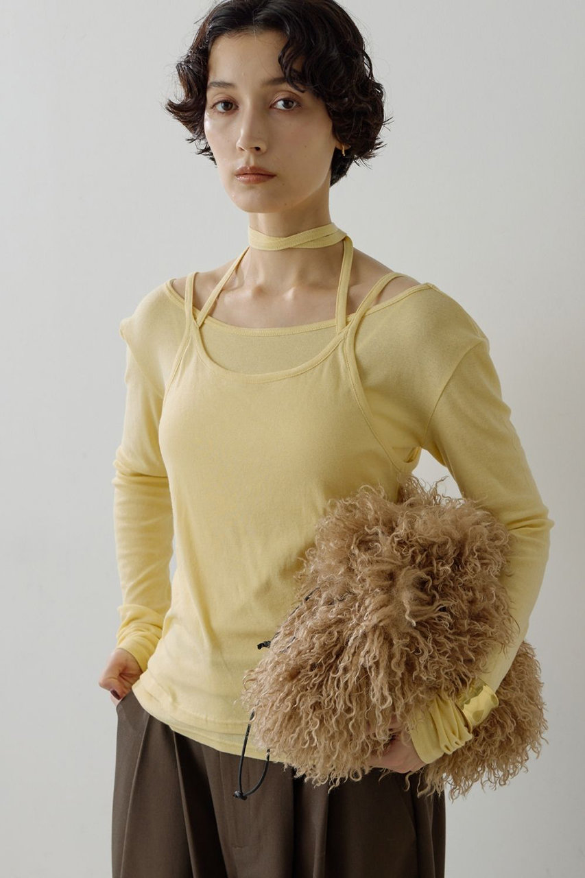 GALLARDAGALANTE カシミヤ混セットカットソー (イエロー, F) ガリャルダガランテ ELLE SHOP