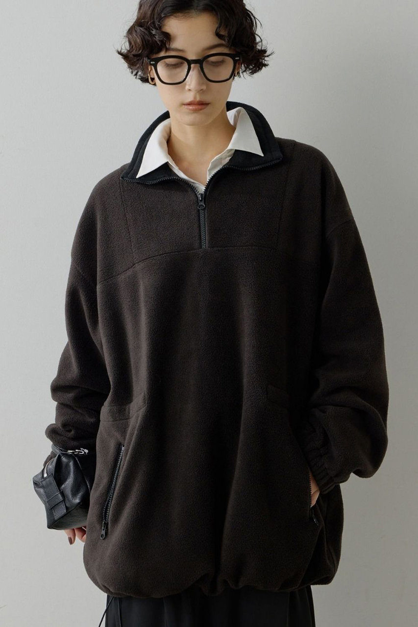 GALLARDAGALANTE ハーフジップフリース (ブラウン, F) ガリャルダガランテ ELLE SHOP