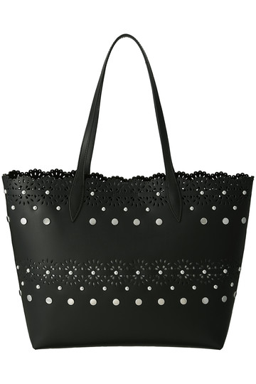 SALE 【50%OFF】 REBECCAMINKOFF レベッカミンコフ カットワークレザーxスタッズトートバッグ ブラック