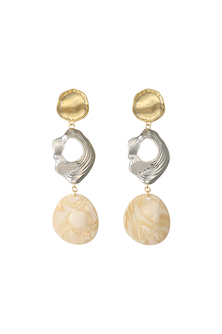 ADORE アドーア マーブルアクリルピアス ベージュ