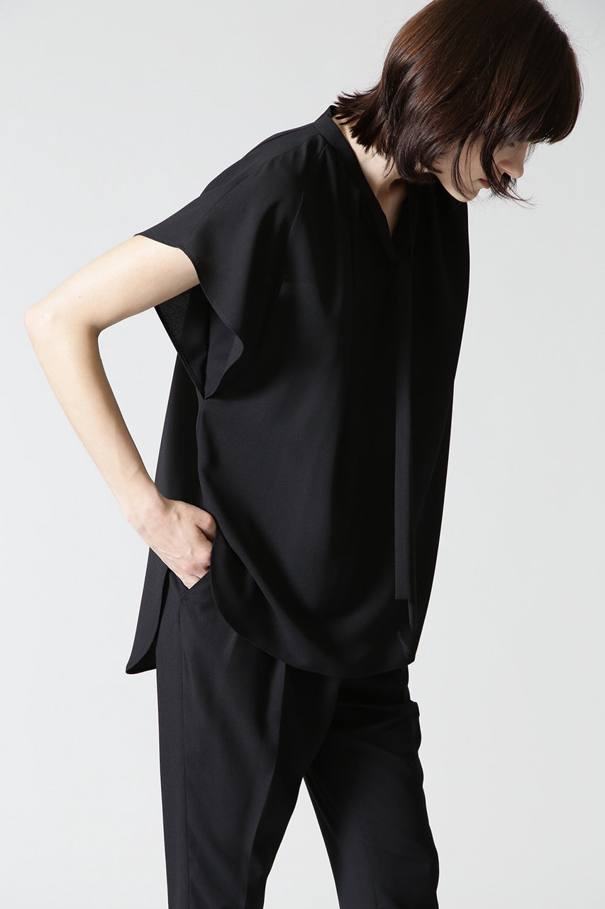 Adore アドーア ライトジョーゼットボウタイブラウス ウォッシャブル ブラック の通販 Elleshop エル ショップ