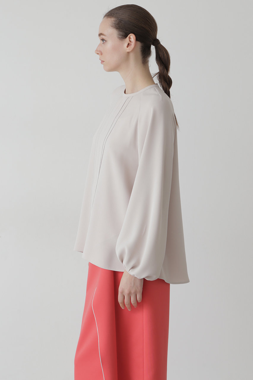 ADORE(アドーア)｜ドライタッチジョーゼットショルダータックブラウス/ベージュ の通販｜ELLESHOP・(エル・ショップ)