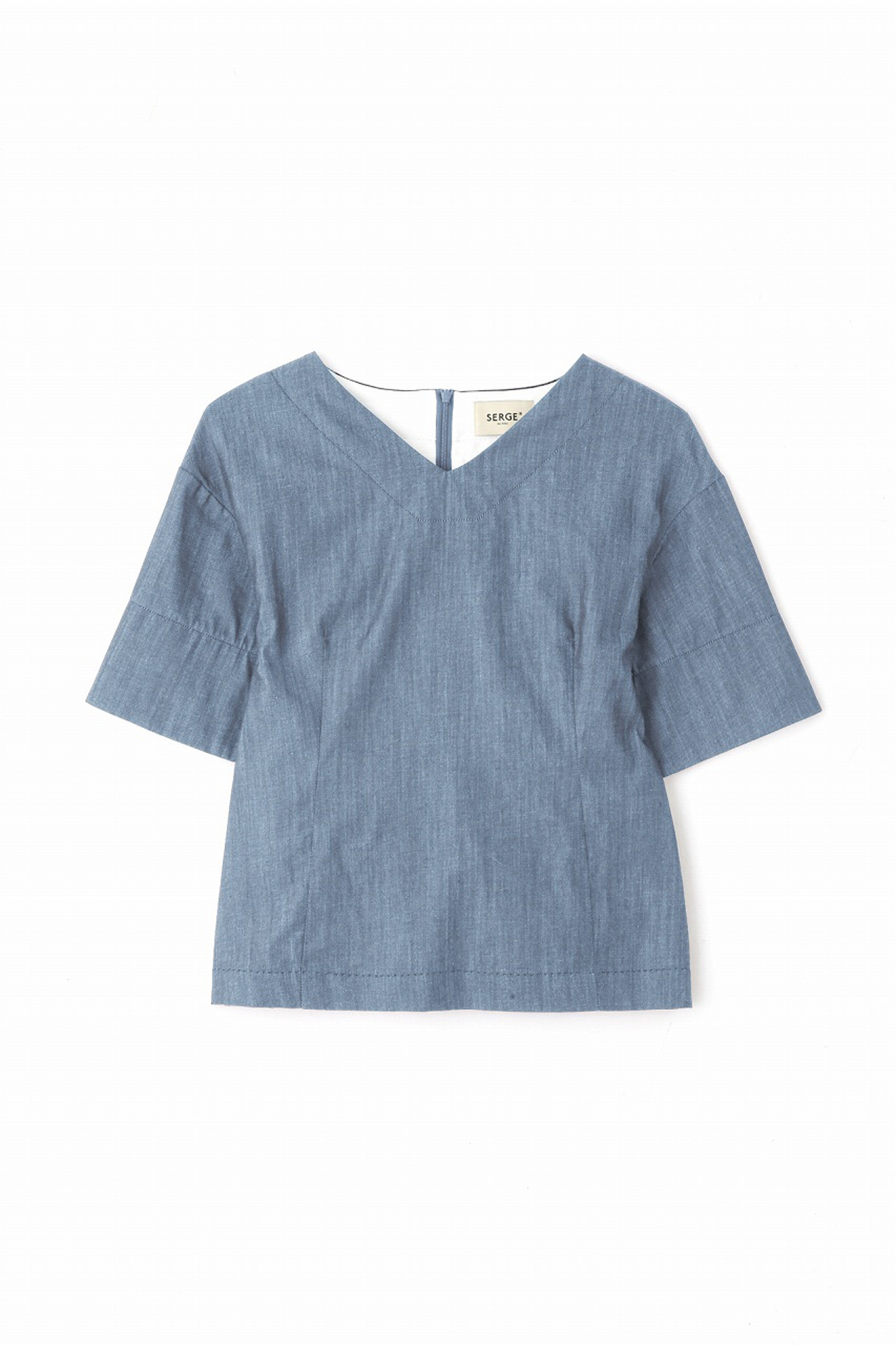 【SERGE de bleu×ADORE】コットンシャンブレーブラウス