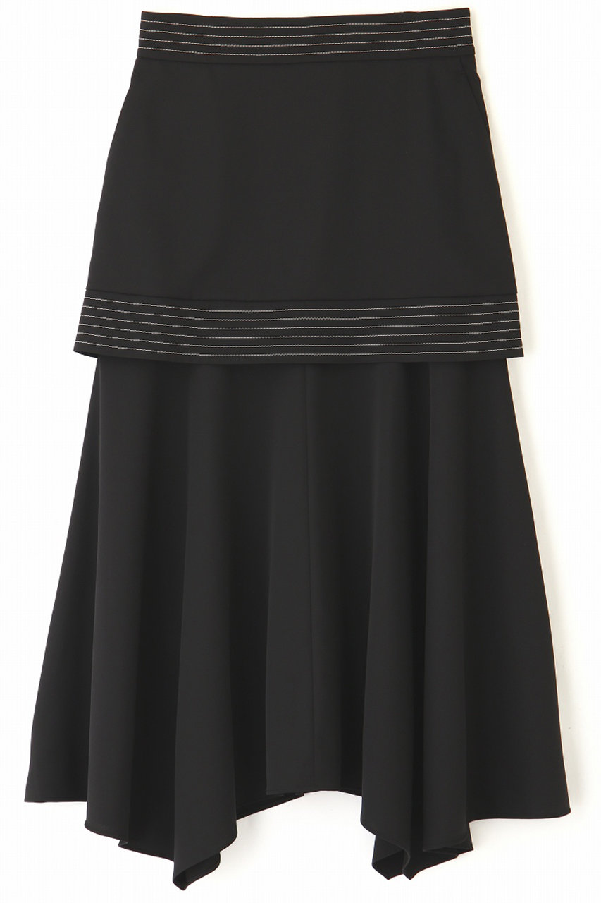 ADORE(アドーア)｜ステッチジョーゼットスカート/ブラック の通販  