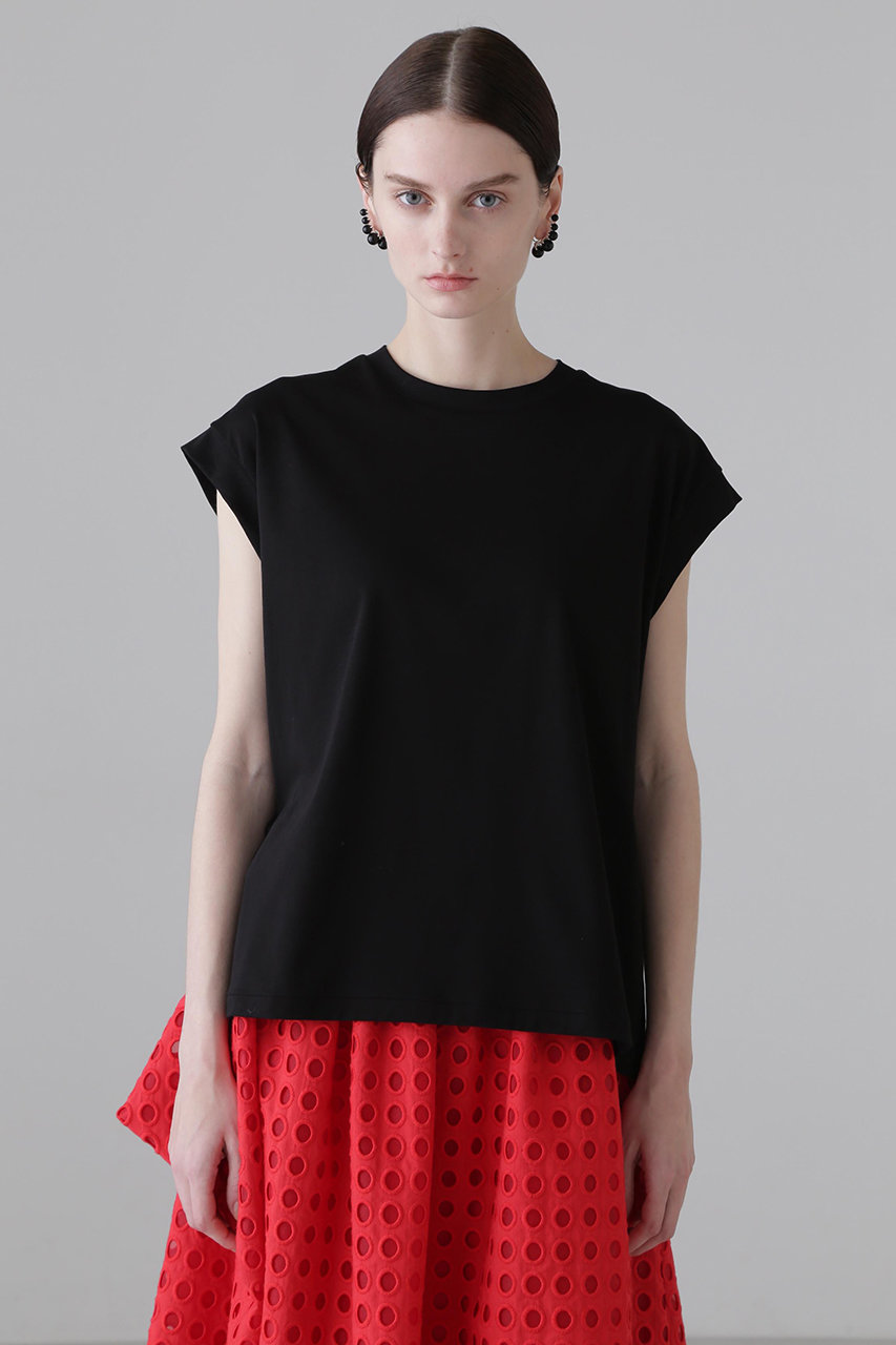 ADORE(アドーア)｜◇クリアハイゲージスリットカットソー/ブラック の