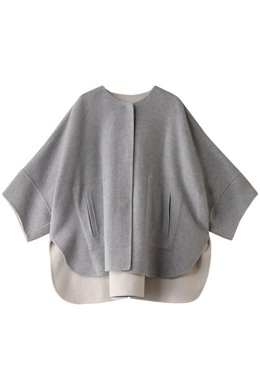 ADORE カシミヤ混2TONEリバーノーカラージャケット (グレー, 38) アドーア ELLE SHOP ADORE カシミヤ混2TONEリバーノーカラージャケット (グレー, 38) アドーア ELLE SHOP