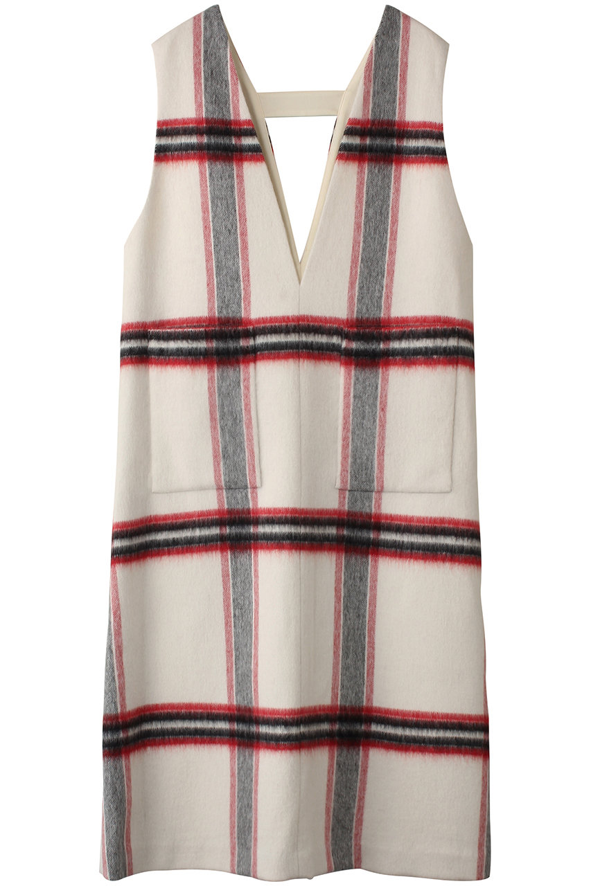 ADORE アルパカシャギーチェックワンピース (オフホワイト, 38) アドーア ELLE SHOP ADORE アルパカシャギーチェックワンピース (オフホワイト, 38) アドーア ELLE SHOP